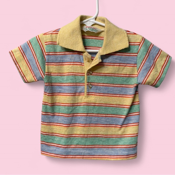 healthtex Other - Vintage Healthtex 70s Striped Polo Shirt 2T USA Made Retro Kid Tee